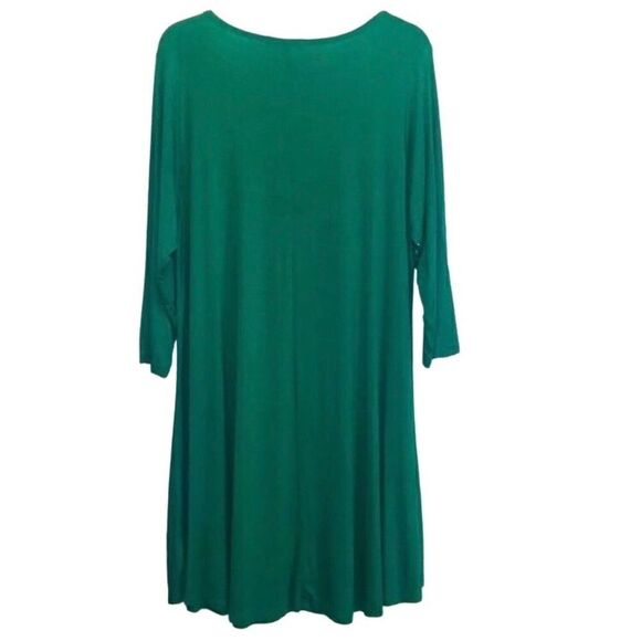 Above the Knee Knit A-Line Shift Dress in Green Women’s Large - Picture 2 of 4
